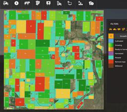 Farming Simulator 19 Terrain - Rowena, Texas, USA. Fields