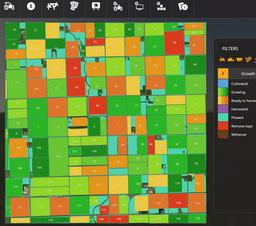 Farming Simulator 19 Terrain - Sonora, North Dakota, USA. Fields